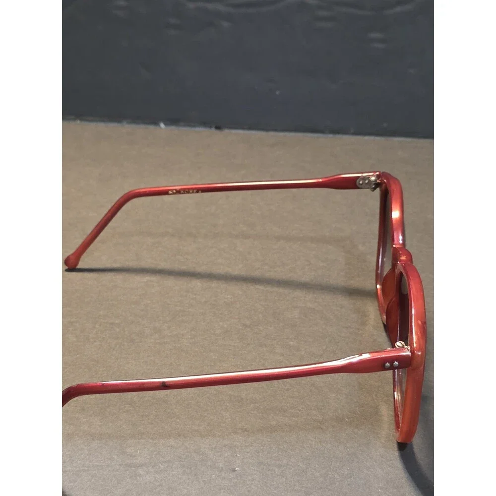 Vintage 1970s Oversized Sunglasses Red Orange Mod Round Square Korea 202 Retro